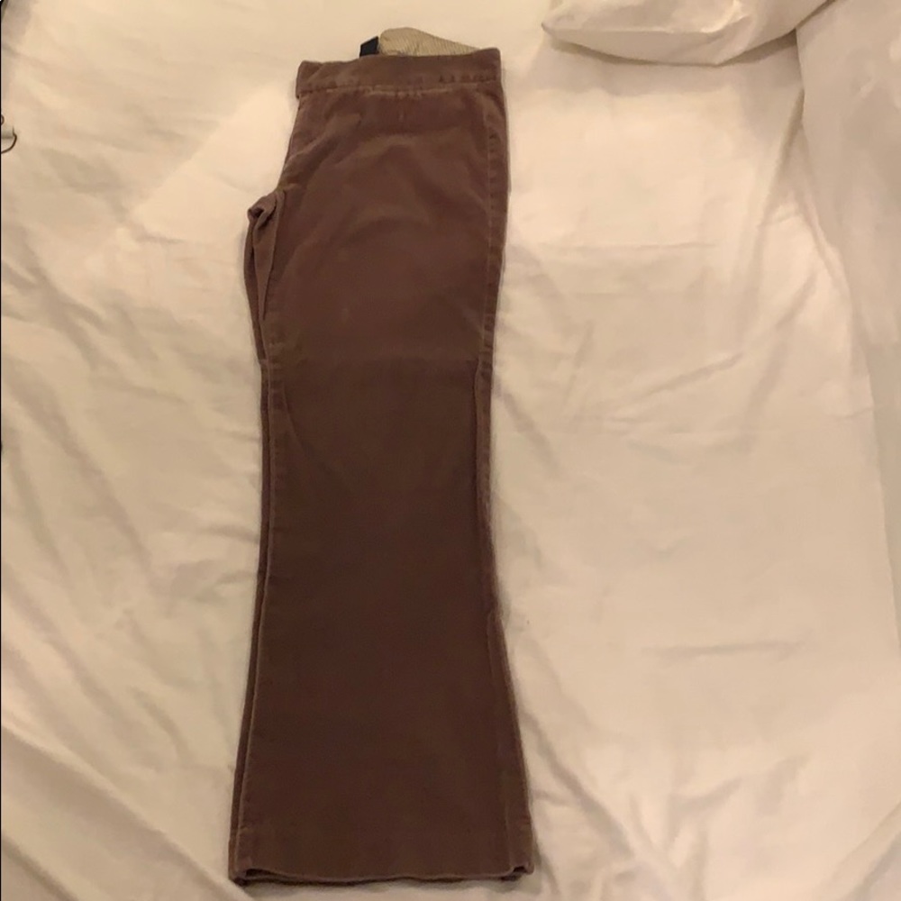 Brown velvet wide leg pants